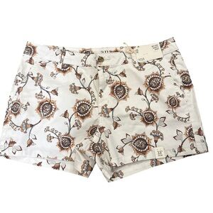 4/$30 a.n.a White and Brown Patterned Women Shorts mid-rise shortie shorts sz 12